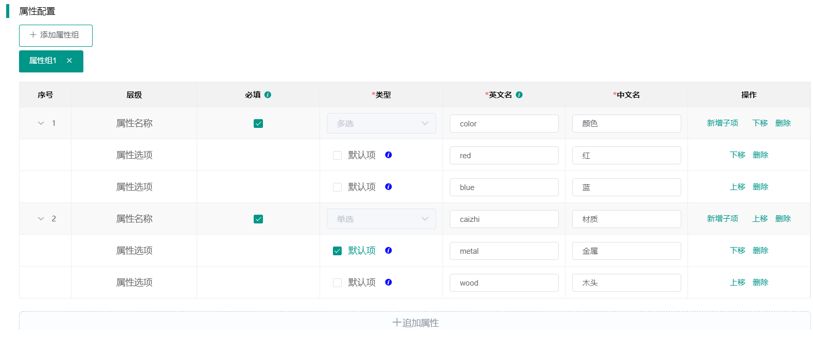 实体-标签属性配置