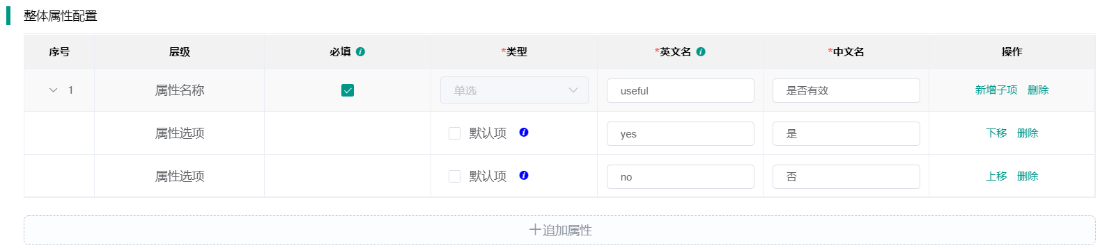 实体-整体属性配置