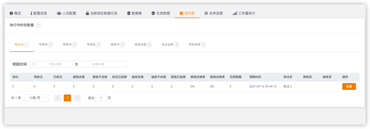 任务数据列表